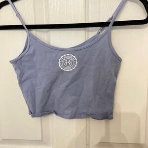 Hollister Blue Logo Crop Top